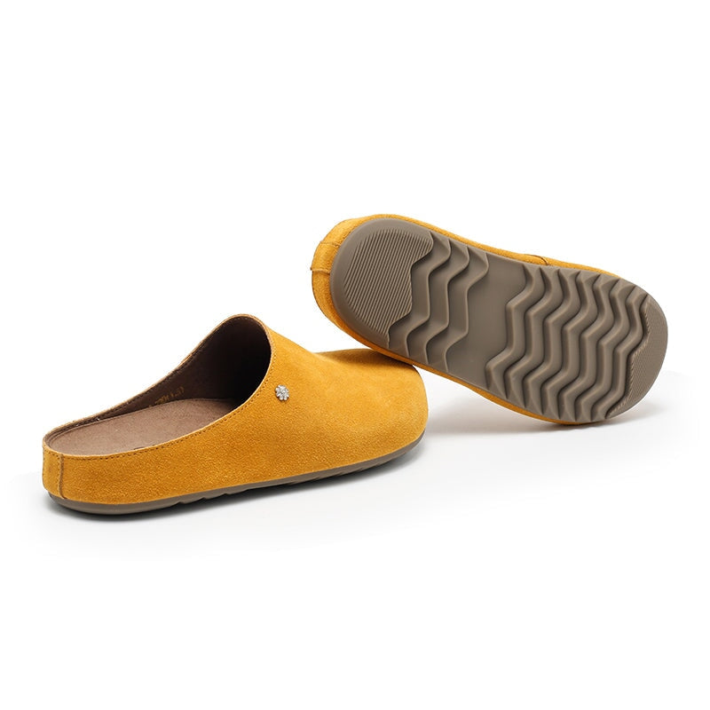 Minimalist Handmade Cow Suede Leather Clog Slippers in 8 Colors