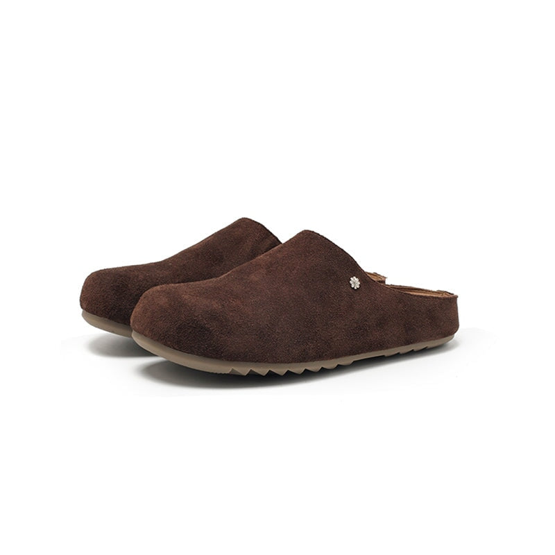 Minimalist Handmade Cow Suede Leather Clog Slippers in 8 Colors