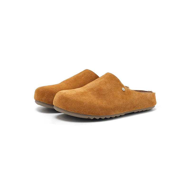 Minimalist Handmade Cow Suede Leather Clog Slippers in 8 Colors