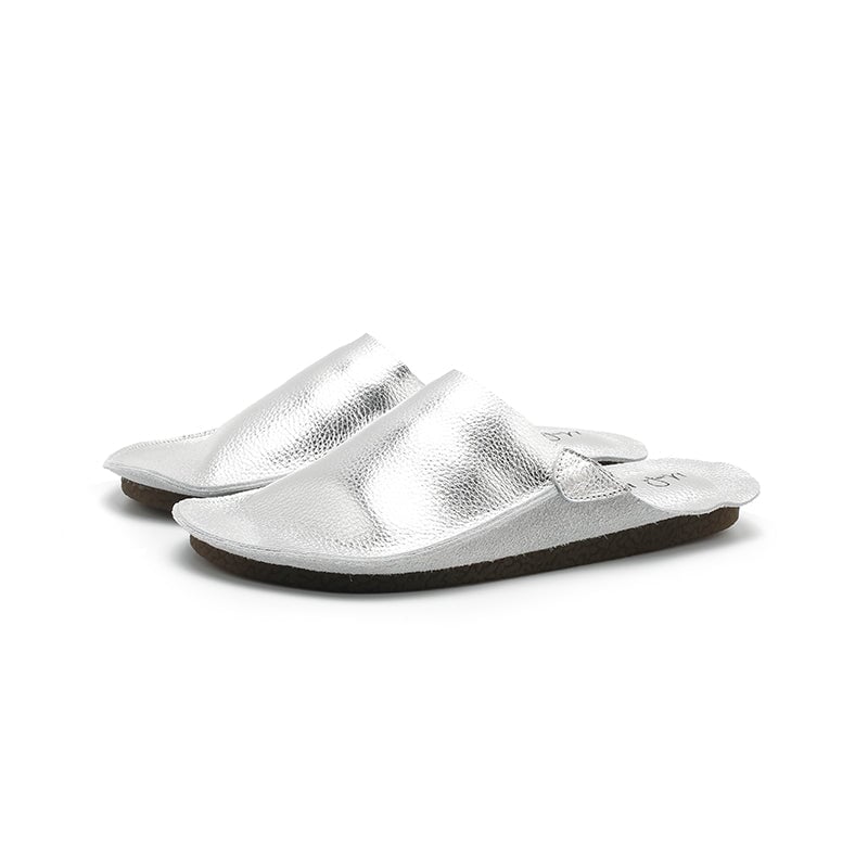 Premium Soft Leather Slip-On Mules 10 Color Comfortable Casual Flat Summer Slippers