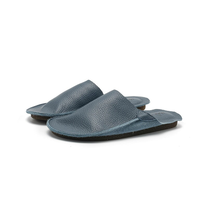 Premium Soft Leather Slip-On Mules 10 Color Comfortable Casual Flat Summer Slippers