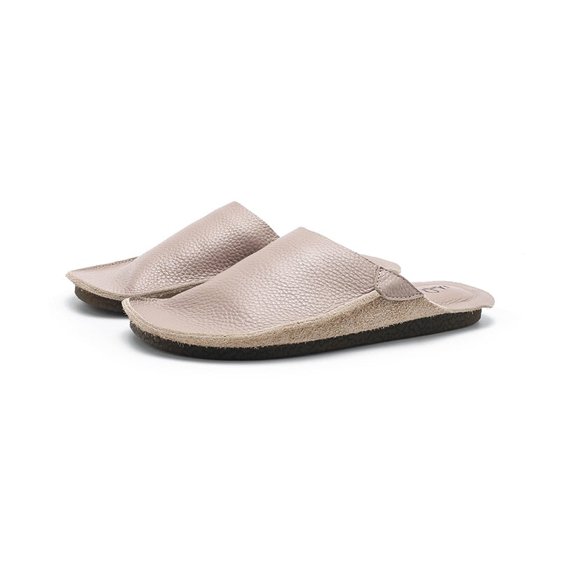 Premium Soft Leather Slip-On Mules 10 Color Comfortable Casual Flat Summer Slippers