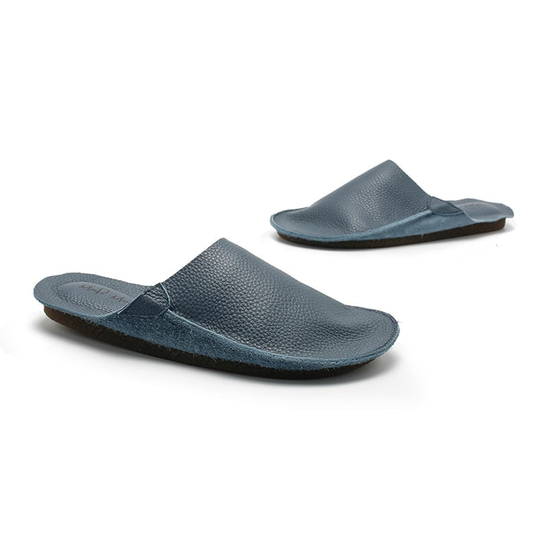 Premium Soft Leather Slip-On Mules 10 Color Comfortable Casual Flat Summer Slippers