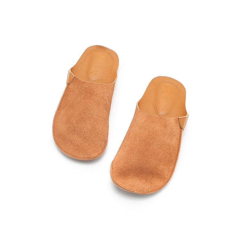 Premium Soft Leather Slip-On Mules Summer Slippers Comfortable Casual Flat Shoes in 10 Colors