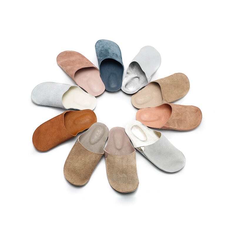 Premium Soft Leather Slip-On Mules Summer Slippers Comfortable Casual Flat Shoes in 10 Colors