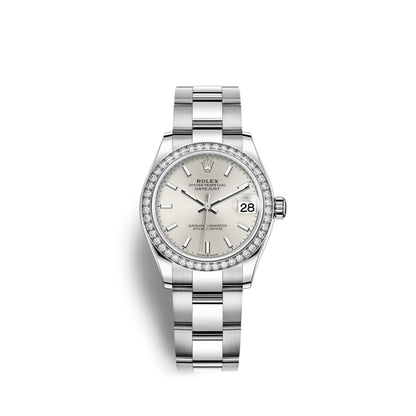 Datejust 31, Oystersteel, 18kt White Gold and diamonds, Ref# 278384RBR-0015