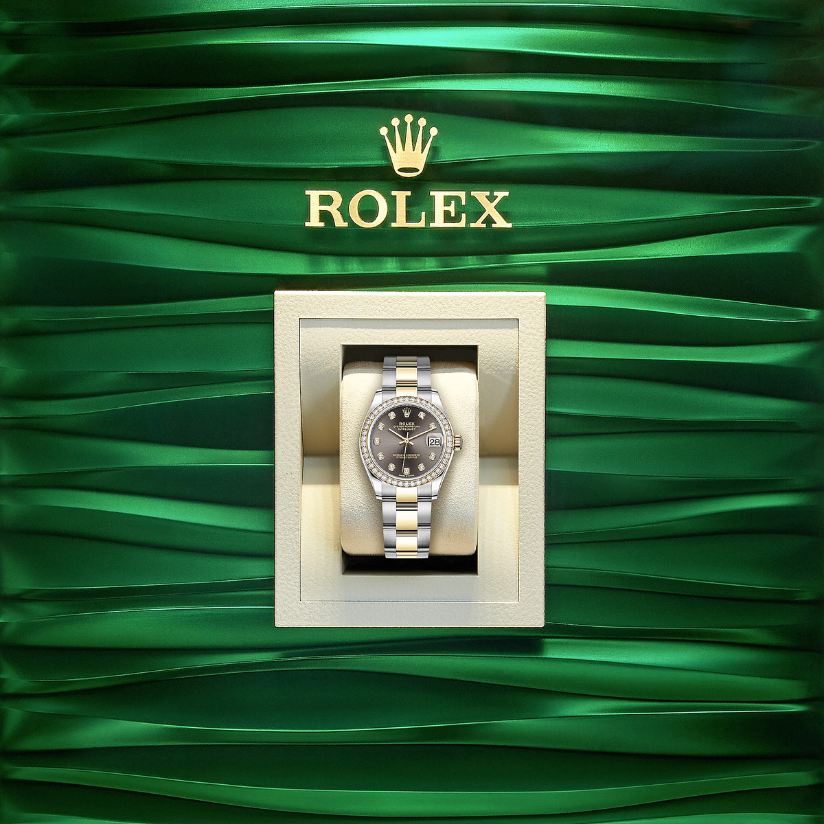 Datejust 31, Oystersteel, 18kt Yellow Gold and diamonds, Ref# 278383RBR-0021