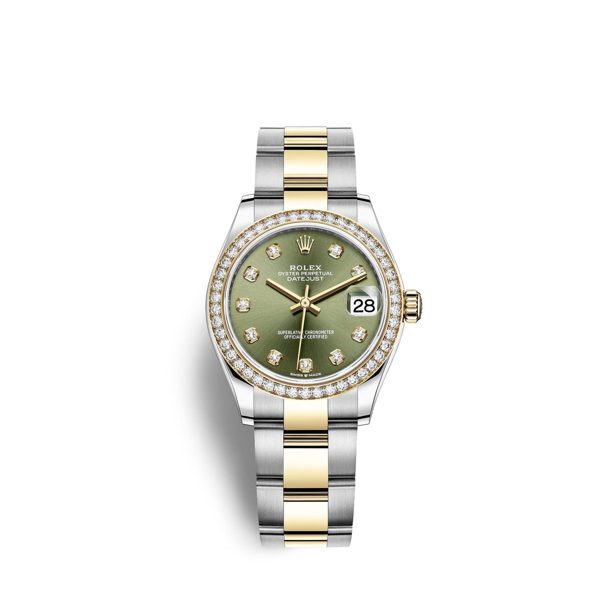 Datejust 31, Oystersteel, 18kt Yellow Gold and diamonds, Ref# 278383RBR-0029