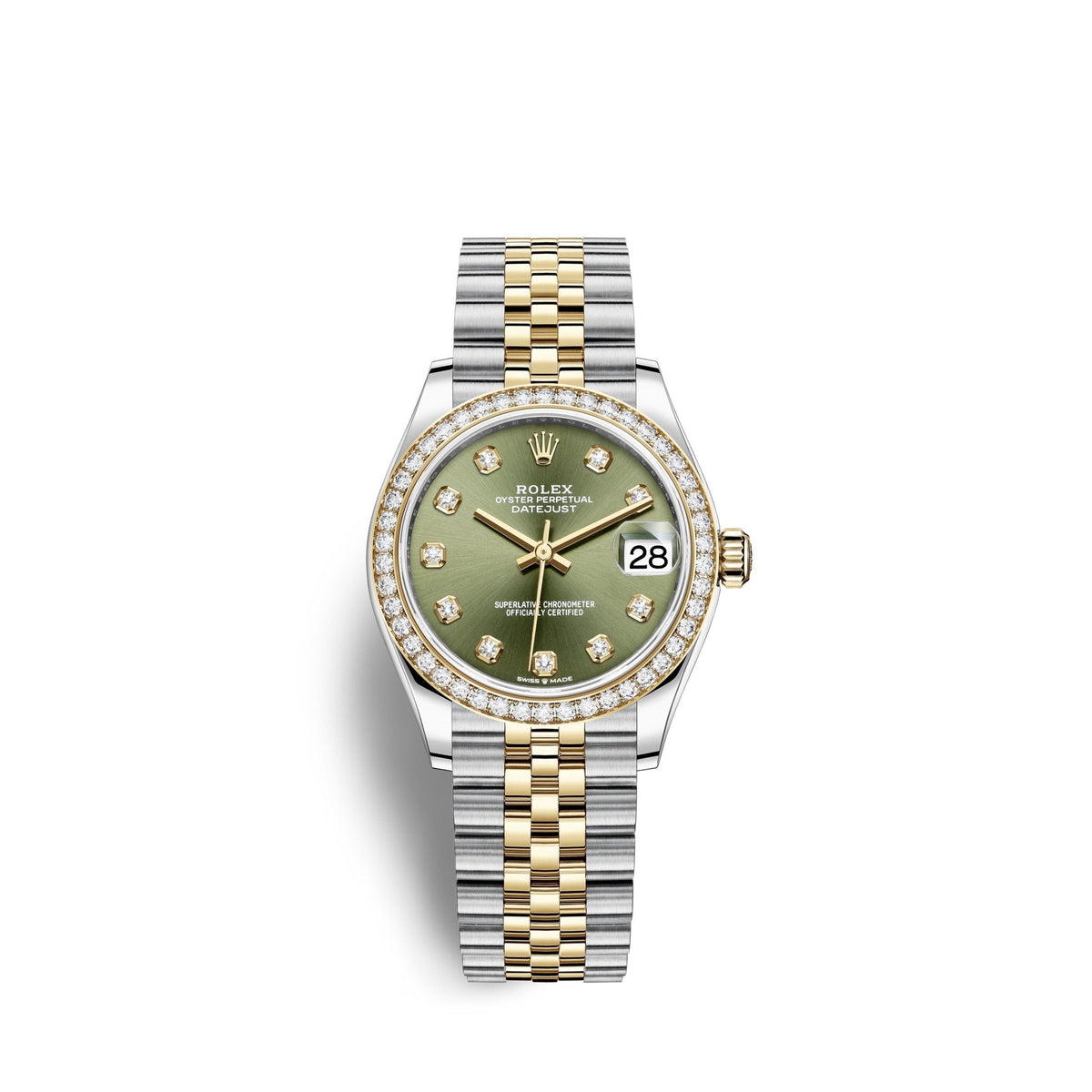 Datejust 31, Oystersteel, 18kt Yellow Gold and diamonds, Ref# 278383RBR-0030