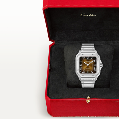 Santos de Cartier Large Brown Dial Automatic Bracelet/Strap Watch